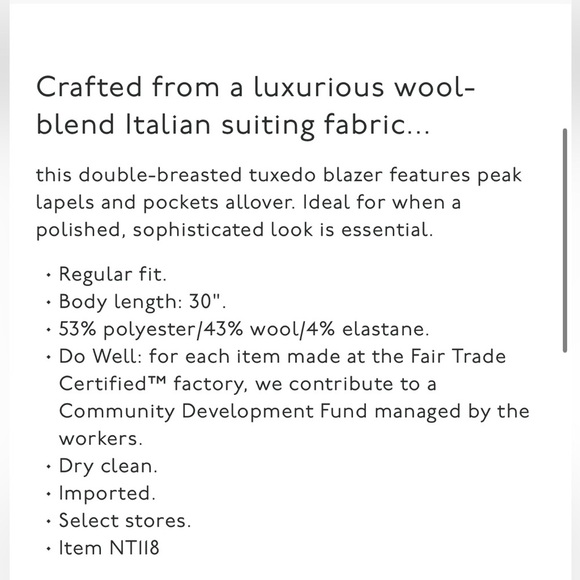 MADEWELL Tuxedo Blazer in Winter White $238 NT118 wardrobe staple size 4 NEW - Picture 6 of 17